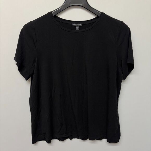 Eileen Fisher Short Sleeve Tee T-Shirt Top XL X-Large Tencel Lyocell C025 -30 - Picture 1 of 14